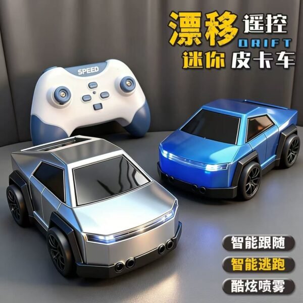 Mini RC Drift Pickup Tesla Car with Smart Remote Control
